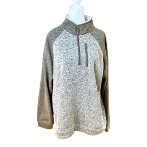 Old River Sweatshirt Quarter Zip Sherpa Trim Tan (2XL) 2022